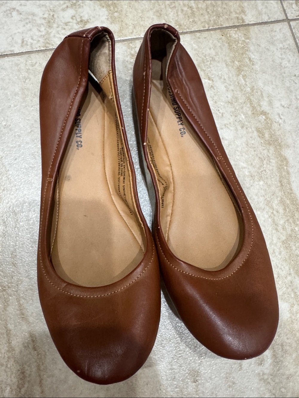 Mossimo Supply Co. Brown Leather Ballet Flats